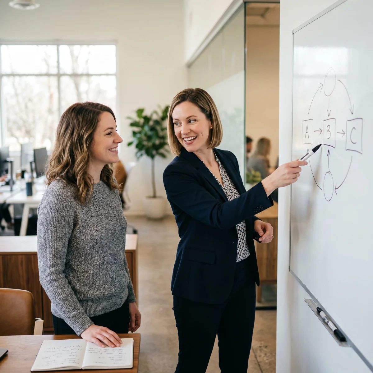 An HR advisor explaining PEO options to a business owner