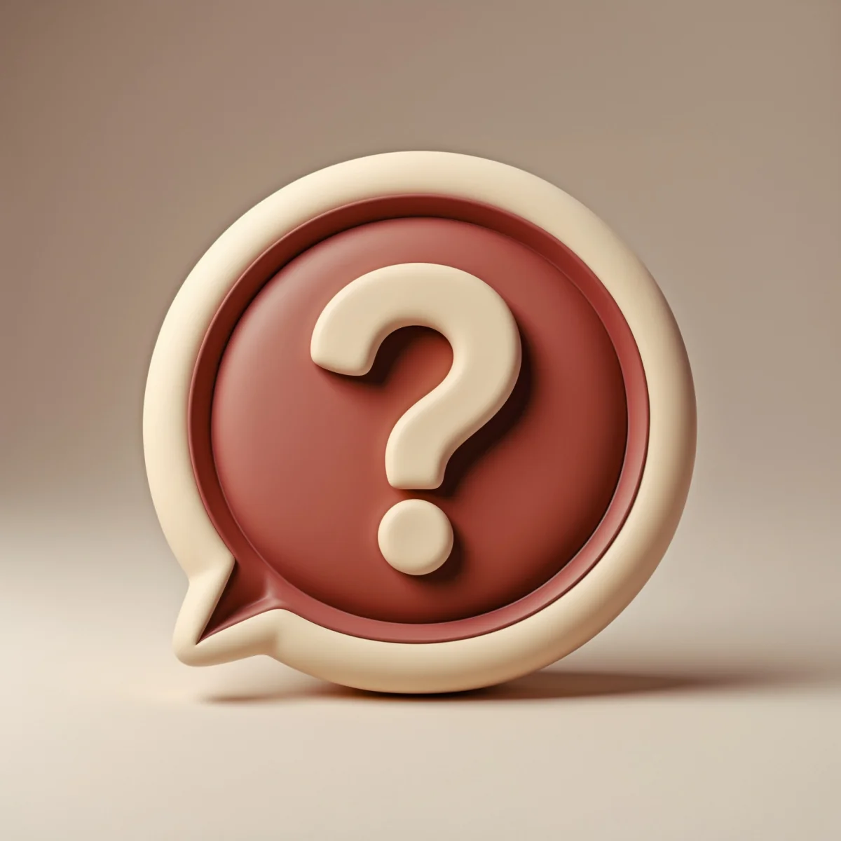 A clay speech bubble representing questions about employee leasing